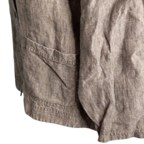 J. Jill XL Women's Linen Jacket Black Long Sleeve Button Front Casual - Picture 3 of 8